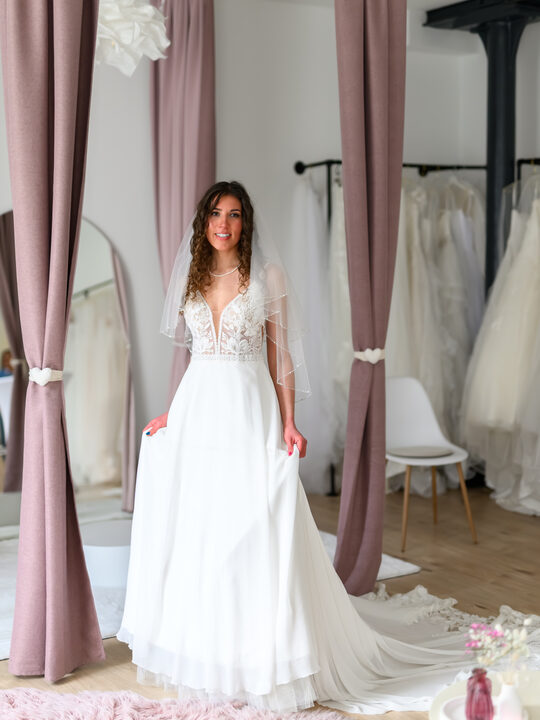 Second Hand Brautkleid aus Chiffon